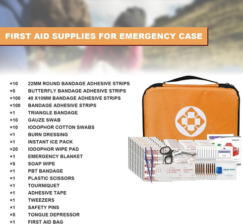 300Piece 1st Portable First Aid Kit Refill Supplies for Car Mini Caming Emergency First Aid Kits Hiking Survival