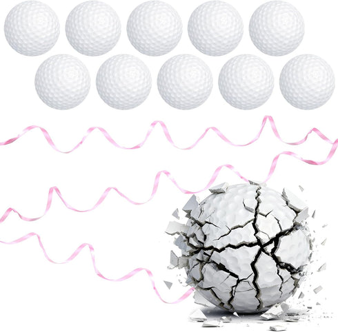Tasdurian 12 Pcs Prank Golf Balls Funny Exploding Golf Ball with Streaming Ribbon