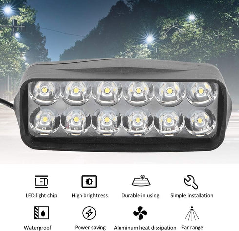 Keenso Ebike Headlight, Universal 12V-100V 1200lm High Brightness LED Light for Electric Bike and Motorcycle
