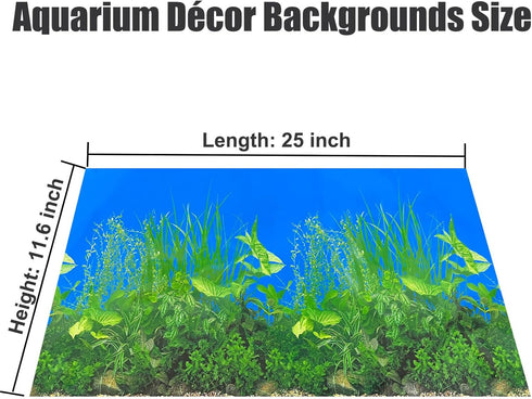 Fish Backgrounds Paper Double Sides Undersea Aquarium Poster, Colorful Sea Anemone Fish Tank Sticker Decorations.