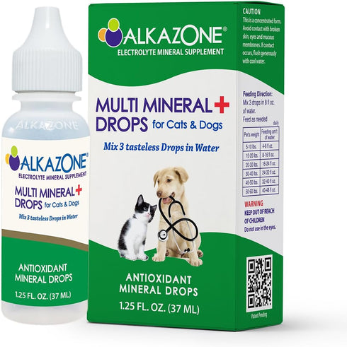 Alkazone Alkaline Multi Mineral Drops for Cats and Dogs, Benefits from Alkaline Water with Minerals