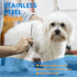Stainless Steel Pet Shedding Comb - Grooming Comb with Different Spaced Rounded Teeth, Wide Trimmer Comb (Silver)