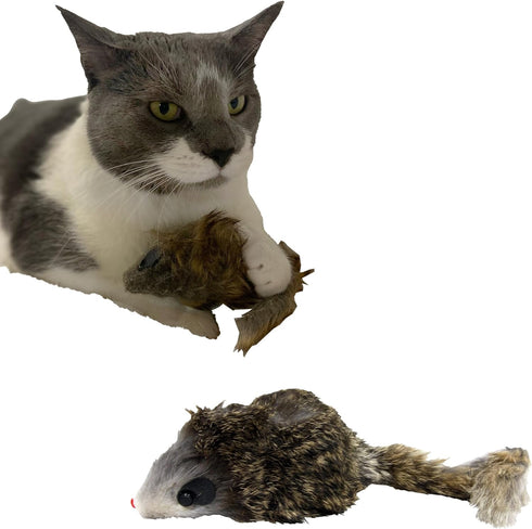 SPOT Shaggy Plush Giant Mouse - Cat Toy, Fuzzy Mice with Catnip and