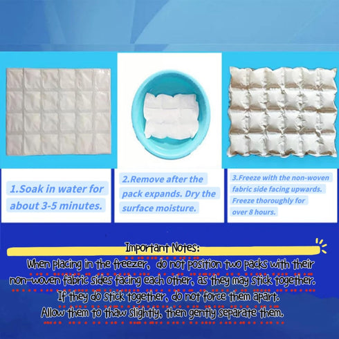 Lighibeuty Packs Packs Reusable Dry Ice for Coolers, Lunch Boxes & Shipping,Flexible, Cuttable, No Leak Design | Long