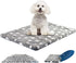 KROSER Reversible Dog Crate Pad Mat, Cool & Warm, Machine Washable, Grey & Navy Star Pattern for Small to XXX-Large Dogs