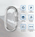 Oval Indoor Outdoor Climbing Carabiner, Screw Locking Heavy Duty Safety Caribeener Clips, 25 KN (5600 LBS) for Hammock, Rope, Hiking, Camping by EMEKIAN
