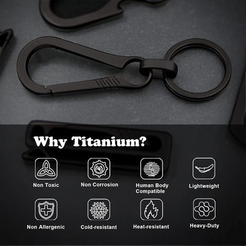 Titanium Carabiner Keychain Clip | Minimalist Key Clip EDC Quick Release Hooks