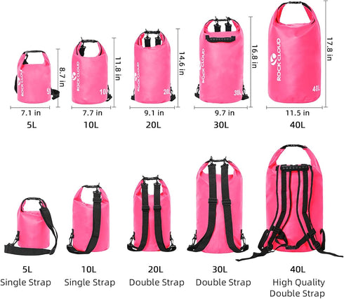 ROCK CLOUD 20L Waterproof Dry Bag for Kayaking, Rafting, Boating, Beach, Surfing, Swimming, Camping