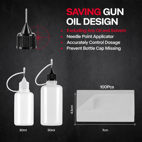 Universal Gun Cleaning Kit, Rifle Cleaning Set with Reinforced Brass Rods, Brass Jags and Slotted Tips