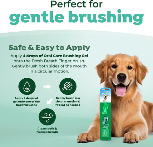 TropiClean Fresh Breath Finger Toothbrushes for Dogs & Puppies - Gentle Soft Toothbrush Alternative