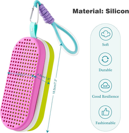 Swim Goggle Case for Swimming Goggles, Silicone Protective Cases with Drain Hole