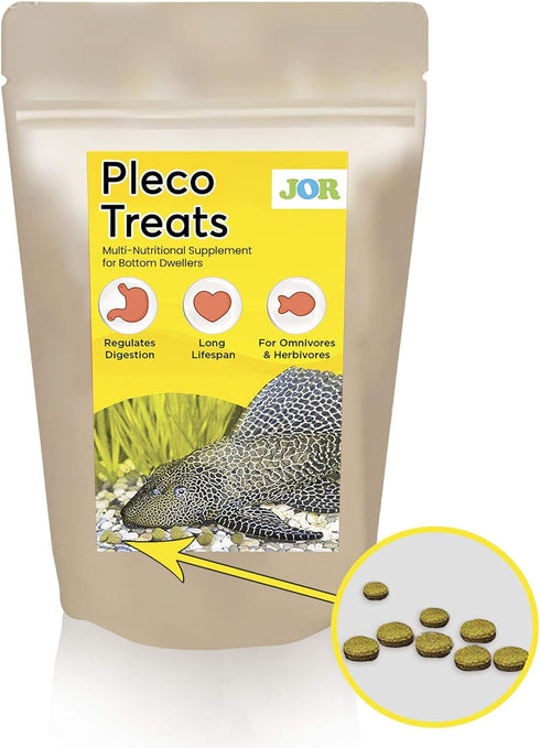 Pleco Treats, Disc-Shaped Supplement for Bottom Feeders, Strengthens Overall Development, 2.8 oz. per Pack