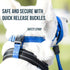 GoodBoy Dog Head Halter with Safety Strap, Padded Headcollar for Small Medium and Large Dogs, Size 4, Blue Nylon