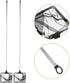 2pcs Toyvian Aquarium Net with Extendable Stainless Steel Handle Square Telescoping Fish Catching Net for Fish Tank