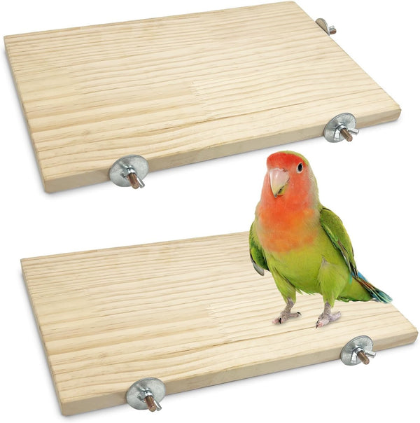 kathson 11.8 x 7.8 Inches Large Bird Perch, 2 PCS Natural Wooden