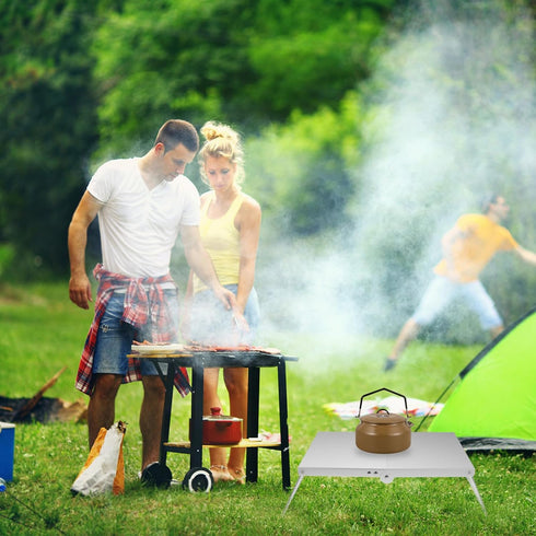 Toyvian Portable Outdoor Foldable Aluminum Camping Table Mini Collapsible Beach Side Table for Hiking Picnic