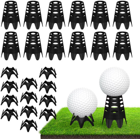Golf Simulator Tees, 22Pcs Plastic Tees for Home, Indoor or Outdoor Training, Pack of 12 Tall & 12 Small