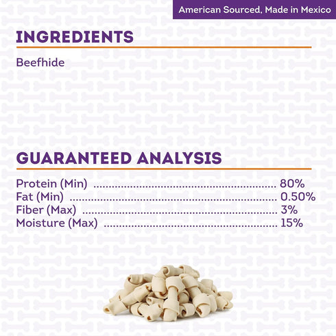 American Sourced Beefhide Bones, 4-5" Dog Chew Treats, 10 Count