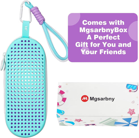 Swimming Swimmer Swim Goggle Case For Goggles, Gifts for Kids Teens Adults, Silicone Cases with Drain Hole