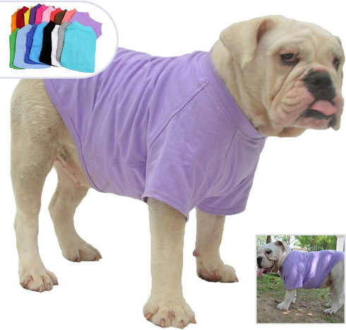 Lovelonglong Bulldog Clothes Dog T-Shirt for French Bulldog, English Bulldog, American Pit Bull (Violet B-M)