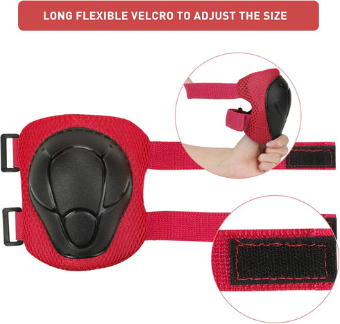 KUYOU Kids Protective Gear Set - Knee Pads, Elbow Pads for Roller Skates, Cycling, BMX, Skateboard, Scooter