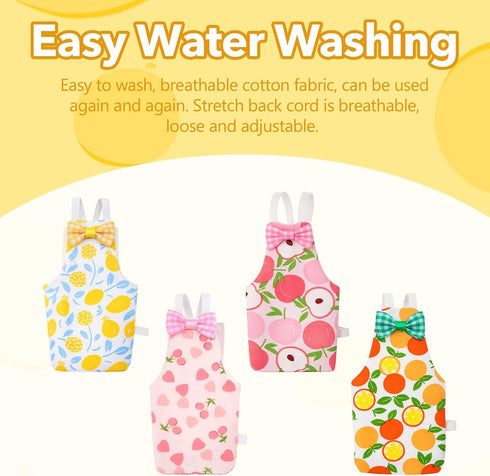 HekouJiub 4Pcs Bird Diaper - Cute Pet Bird Diaper with Waterproof Inner, Reusable Flight Suit for Cockatiel Parakeet