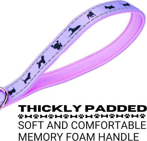 EcoBark Dog Leash - Soft Reflective Comfort Training Leash with Padded Handle for Small Medium Large Dogs