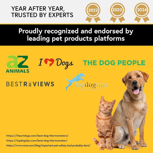 iProven Dog & Cat Thermometer, Accurate Fever Detection, Comfortable Flexible Tip, Waterproof, Fast Readings in 20 sec,