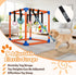 Flickzy 9 Puppy Play Gym with Hanging Toys for Small Dogs, PVC Frame with Bungee Straps, Interactive Indoor Jungle