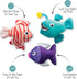 Fringe Studio Plush Dog Toy Set, Any Fin is Possible, Small 3 Piece Pet Shop Collection (662084)