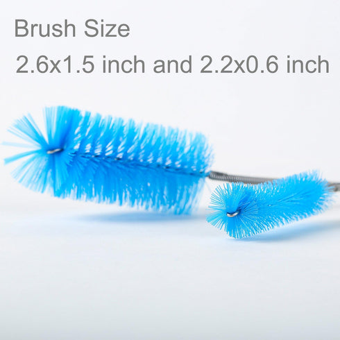 Aquarium Filter Brush Set, Flexible Double Ended Bristles, Stainless Steel Cleaning Brush with 10 Brushes