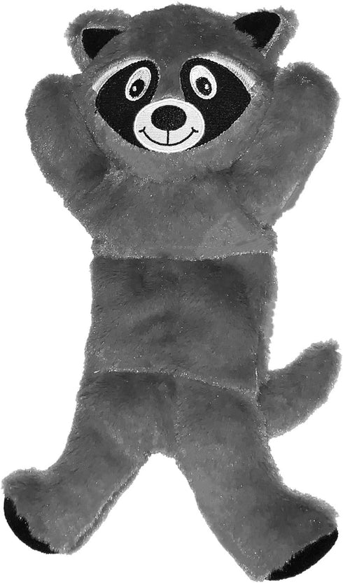 5 Pack 12'' Jalousie Dog Toys Assortment - Plush Squeaky Toys for Medium to Large Breeds - Raccoon, Elk, Hippo, Fox