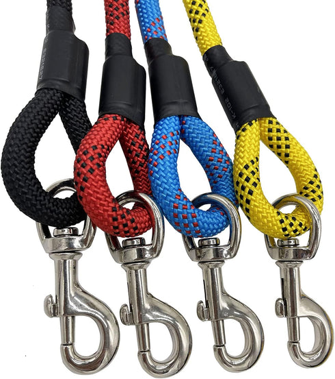 Nylon Strong Dog Training Rope Lead Hiking Walking Dog Leash with Soft Handle Yellow 15FT