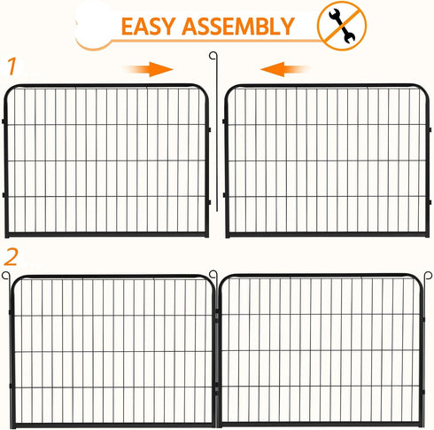 Yaheetech Dog Pen, 2 Panels 24 inch Height Pet Playpen for Puppy/Cat/Rabbit/Small Animals, Heavy Duty Metal Exercise
