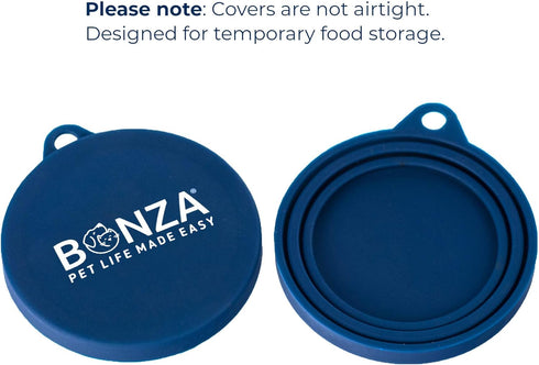 Bonza Set of 2 Pet Food Can Covers, Universal Silicone Lids for Dog or Cat Food, BPA Free, Dishwasher Safe