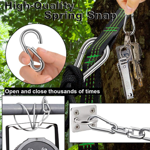 Spring Snap Hook, Lsqurel 304 Stainless Steel Carabiner Clips, Heavy Duty Quick Link for Camping & Hiking