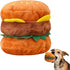 Essivox Plush Dog Toy, Squeaky Hamburger Shape, Soft Chewing Toy for Dogs and