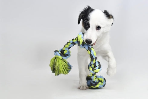 Mammoth Flossy Chews Color Rope Tug, Premium Cotton-Poly Tug Toy for Dogs, Interactive Chew Toy