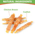 MON2SUN 4 Inch 20oz (56 Count-Pack 1) Rawhide Free Dog Treats, Chicken Wrapped Cod Fillet Dog Snacks for Small Dogs