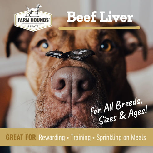 100% 4oz -2 Pack Farm Hounds - Beef Liver - Premium Natural Beef Liver Jerky For Dogs - Made From Humanely Raised