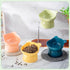 Zhehao 4 Pcs Elevated Cat Bowls, 15 Degrees Tilted Raised Plastic Food and Water Bowls for Cats and Small Dogs (Bear)