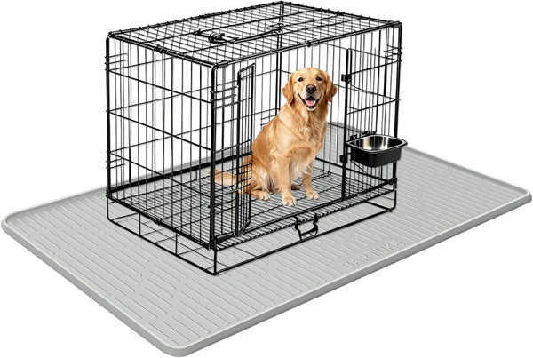 Silicone Dog Crate Mat, 54" x 27.5" Crate Liner for Dog Cages,
