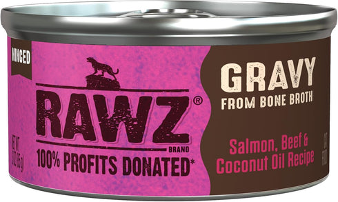 Rawz Natural Premium Minced Canned Cat Food in Gravy from Bone Broth, Made with Real Meat Ingredients, No BPA & Gums (3