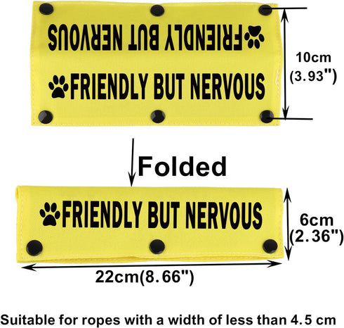 Funny Leash Sleeve Pet Birthday Gift Friendly But Nervous Dog Leash Wrap Sleeve (Friendly But Nervous-YE Sleeve)