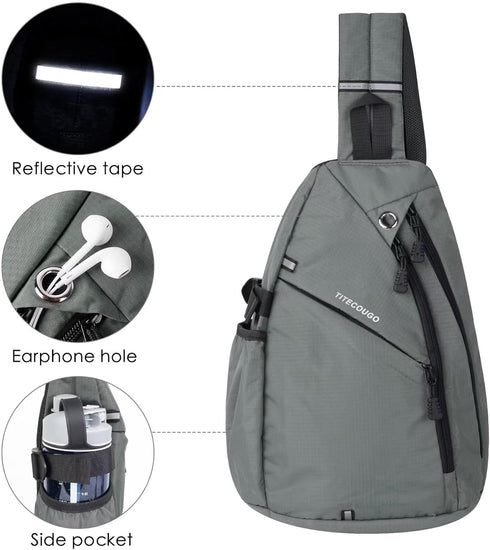 TITECOUGO Sling Bag Crossbody Shoulder Outdoor Travel Hiking Backpack for Women & Men