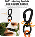 5FT Chew Proof Metal Dog Leash with Comfortable Handle, Heavy Duty Steel Cable Lead for Control Large Medium Small Dogs Walk and Train, Pet Leash with Rotate Clasp and Double Buckle (5FT,Orange)