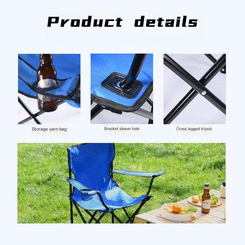 XAIODRAGONSKY Lightweight Folding Camping Chairs, Outdoor Lawn Beach Chair with Cup Holder & Carry Bag for Travel