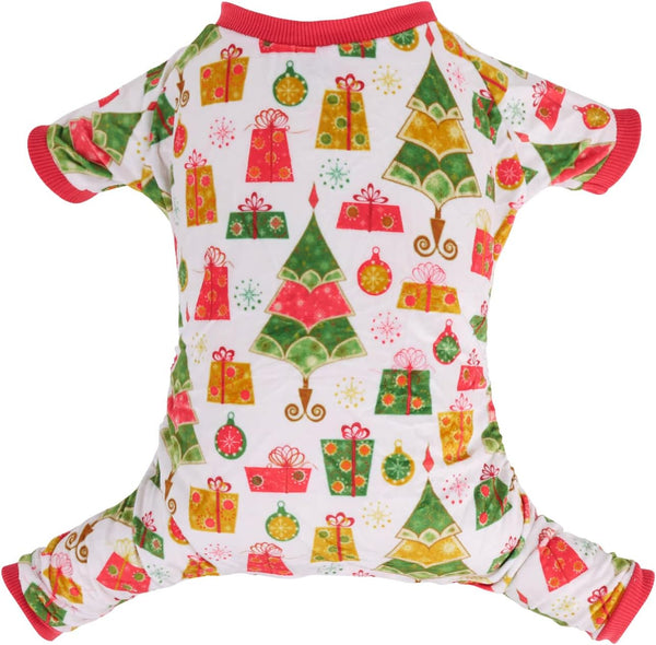 CuteBone Small Dogs Christmas Outfit, Soft Puppy Onesies Pjs, Comfy Doggie Jumpsuit for All Seasons