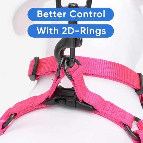 Pawtitas Pink Solid Color Step in Dog Harness, Extra Small Dog Training Walking Vest Harness