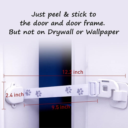 Adjustable Door Strap and Latch, Textile Cat Door Latch to Keep Dog Out of Litter Box, Economical Pet Gates, Basic 1